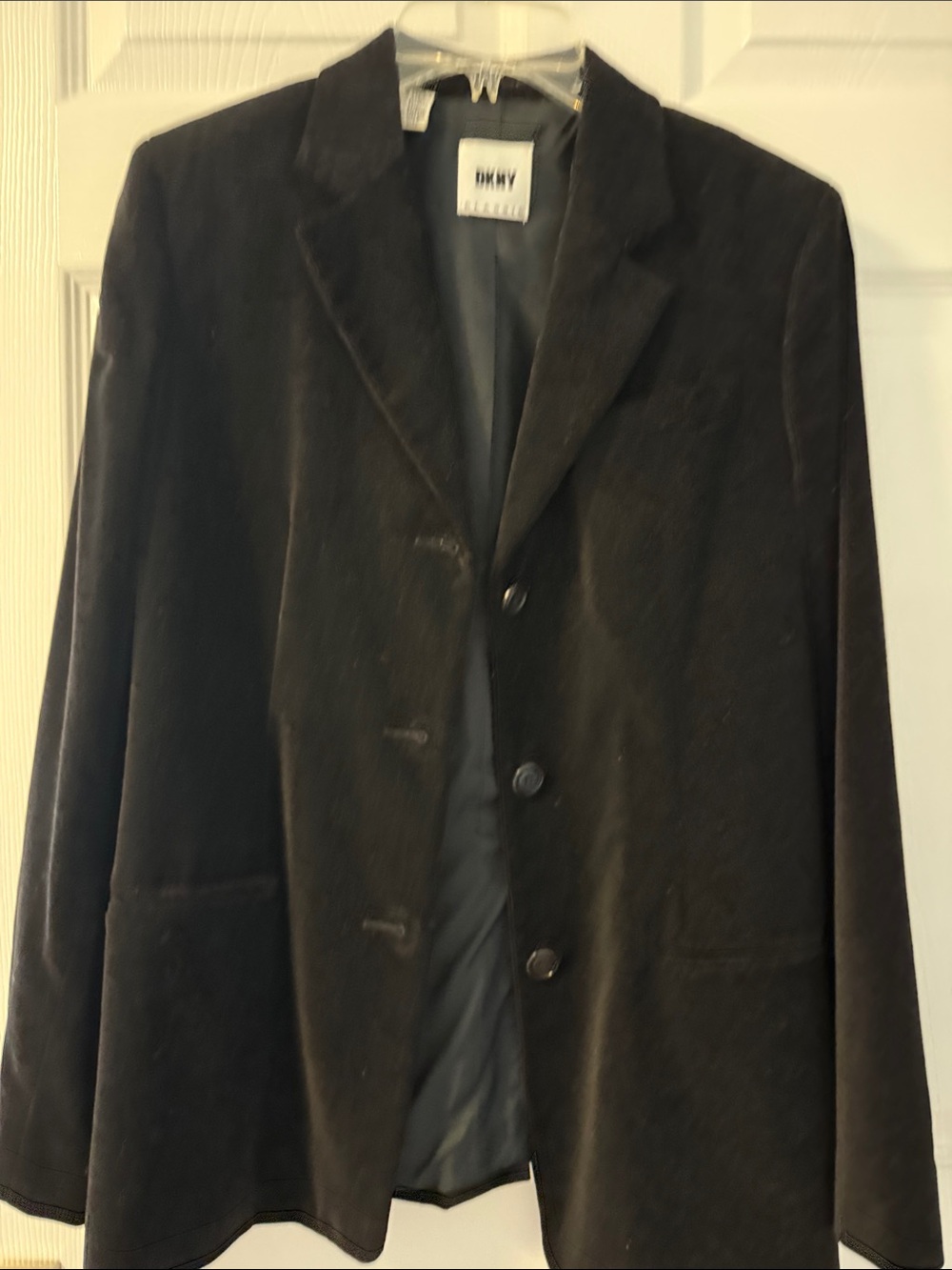DKNY Women's Black Velvet Shirt Jacket